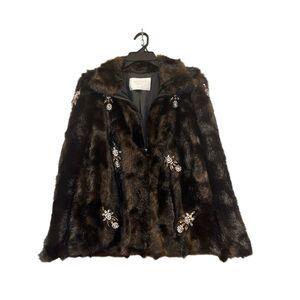 Zara Black and Brown Faux Fur Jacket